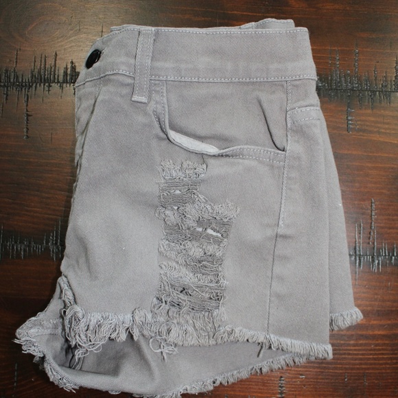 O2 Denim High Rise Gray Jean Shorts - Picture 14 of 14